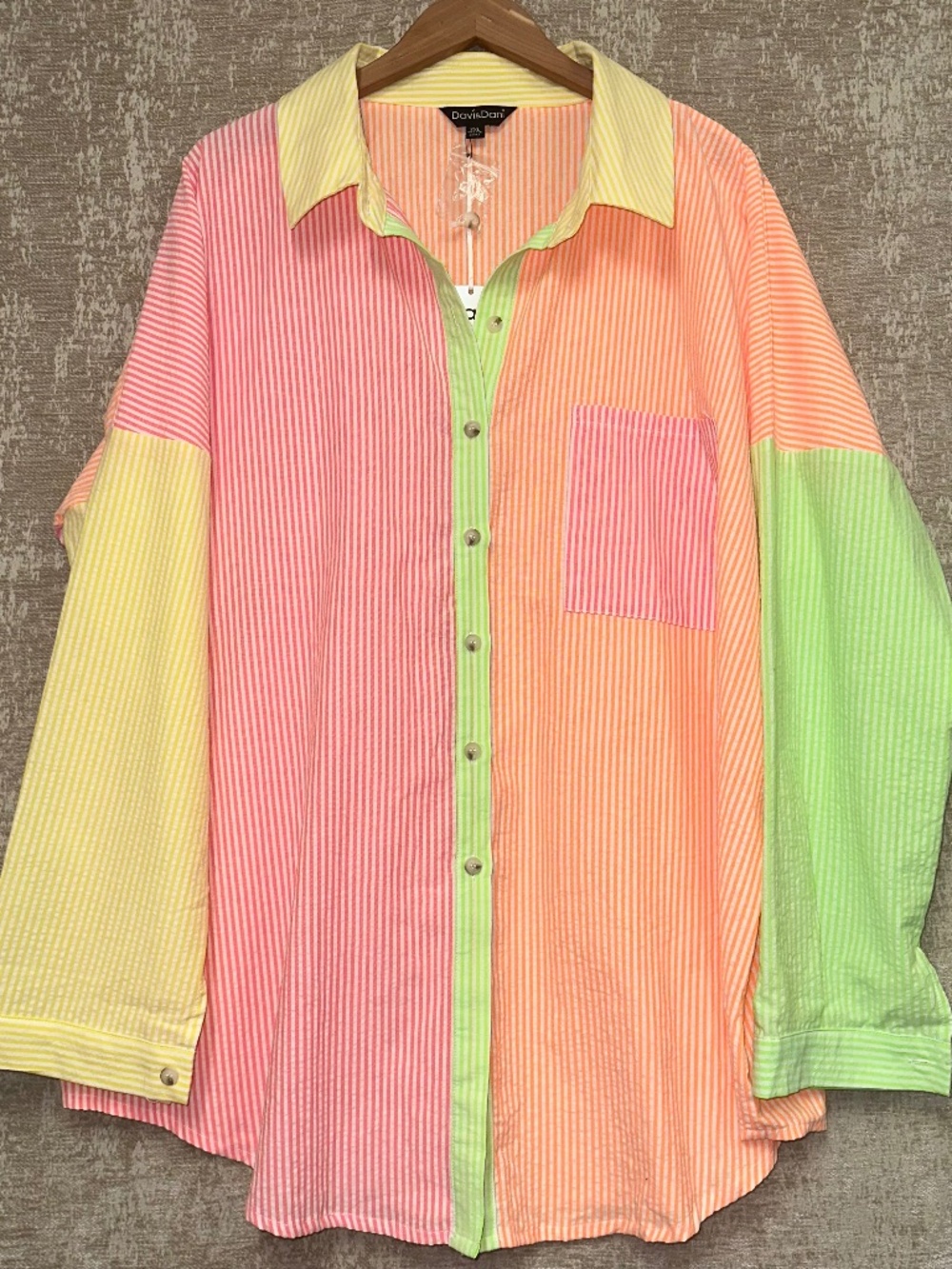 Davi & Dani Neon Button Up NWT